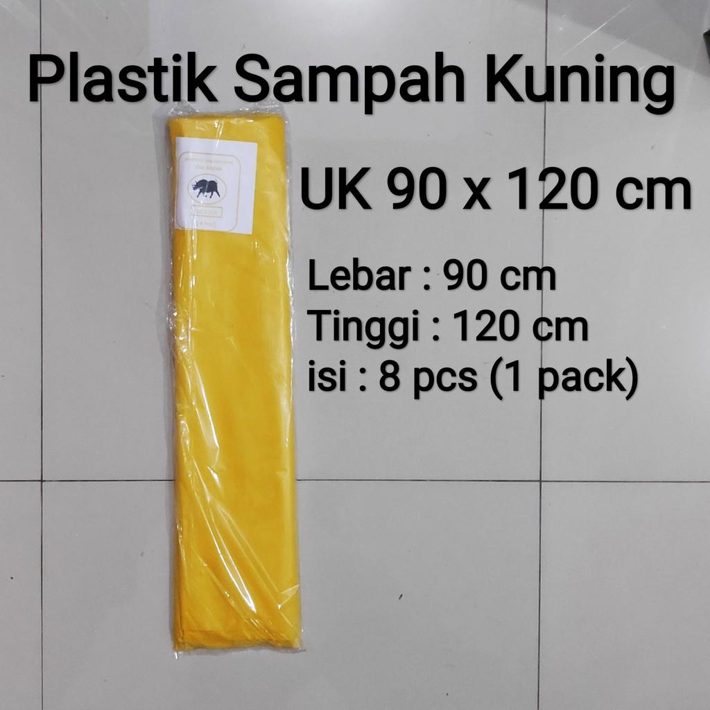 Plastik sampah Kuning 90x120 (isi 8pcs) / 60x100 (isi 15pcs) / 50x75 (isi 20 pcs) / 40x60 (isi 20 pcs), kantong plastik medis, Plastik Sampah Infeksius