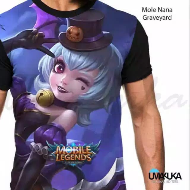 baju tshirt kaos 3d fullprinting mobile legend nana alucard moskov fanny evos original keren & murah