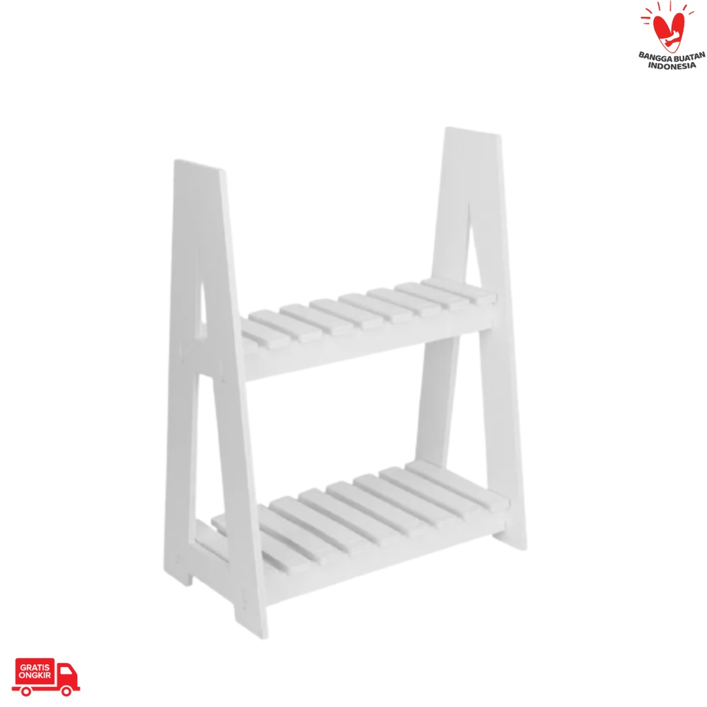 Rak Bunga Minimalis Putih - Rak Display Minimalis Putih Solid