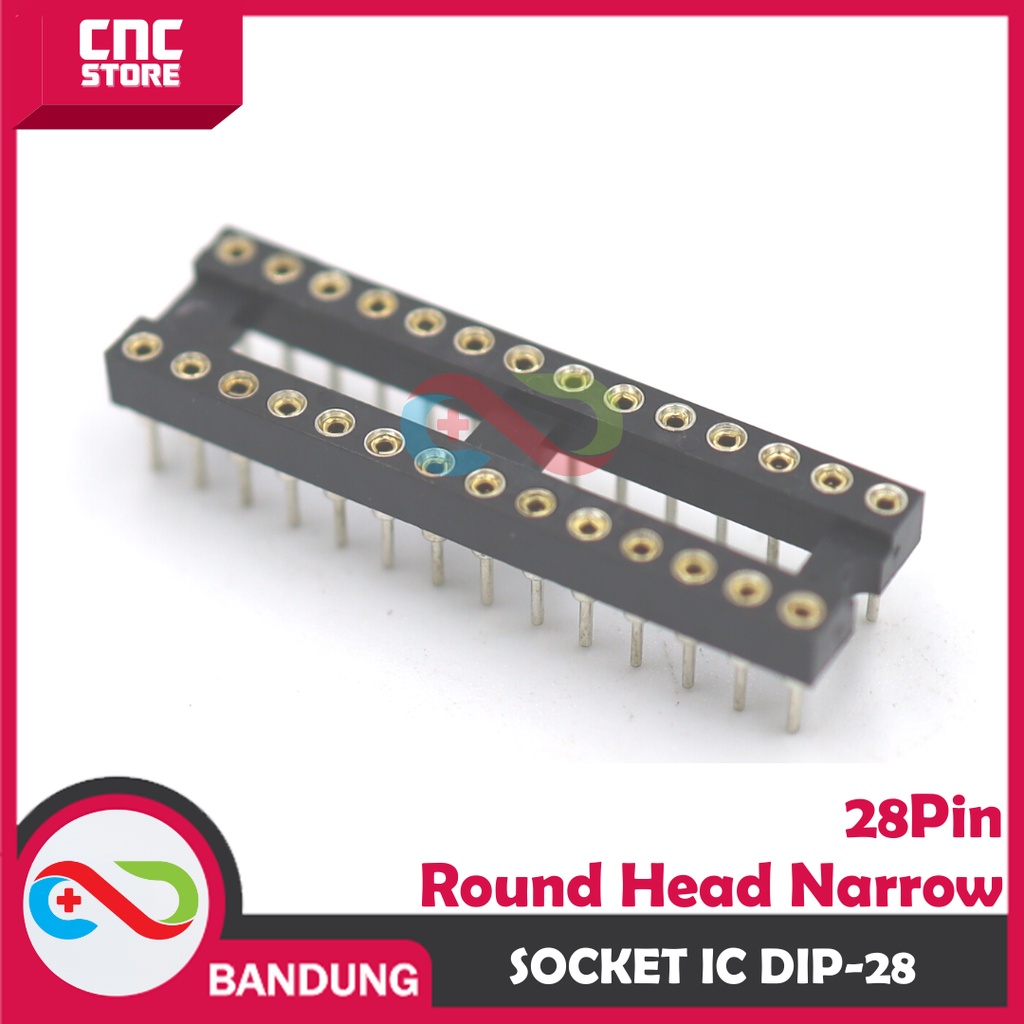 SOCKET IC 28P SOKET IC DIP28 DIP-28 ROUND HEAD NARROW ATMEGA328P/8/168