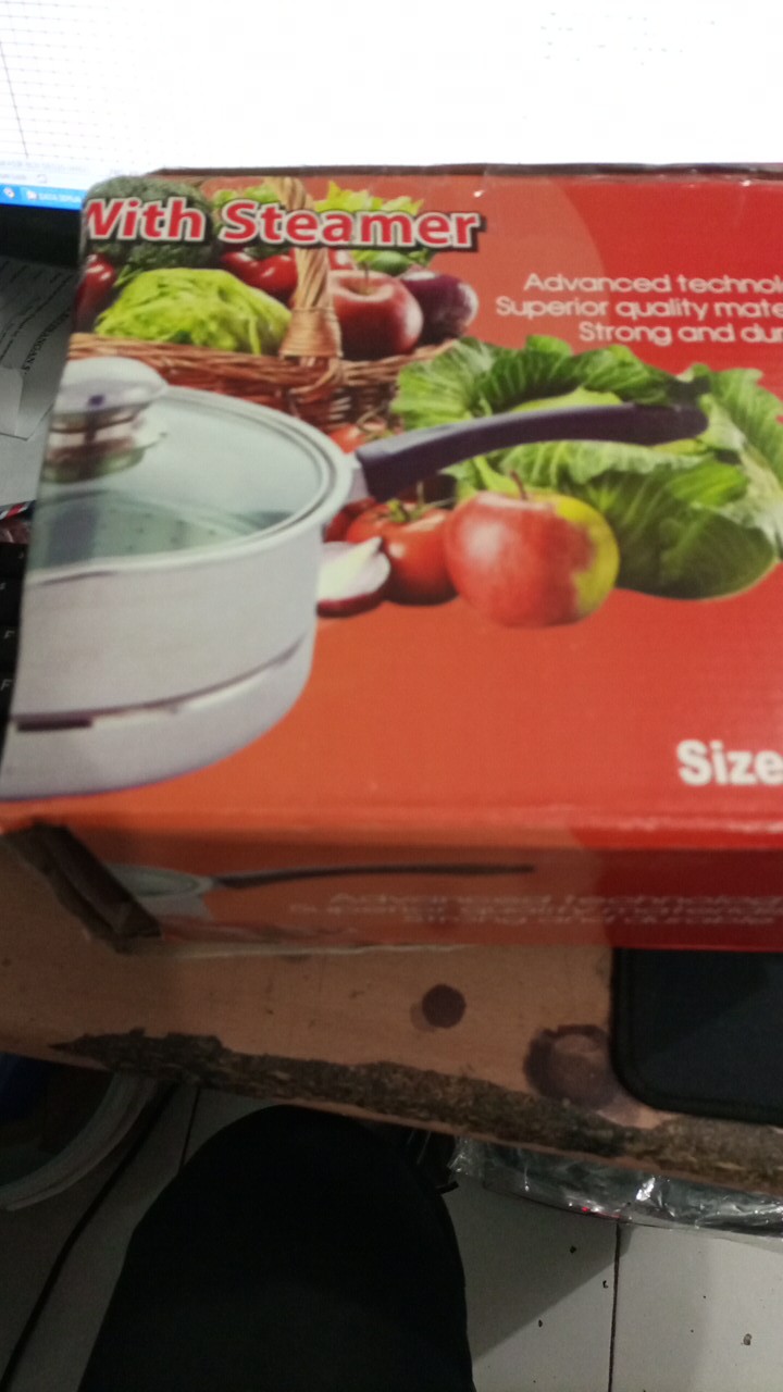 Panci Kukus / Saucepot Steamer Muliya 20 Cm Dandang Langseng Panci Stainless Panci Gagang Kukus