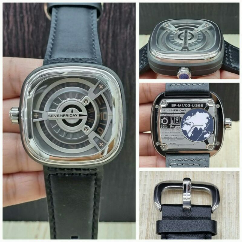 Jam Tangan Sevenfriday SF M1/03 Automatic Body Stainless Strap Kulit Nfc Aktif