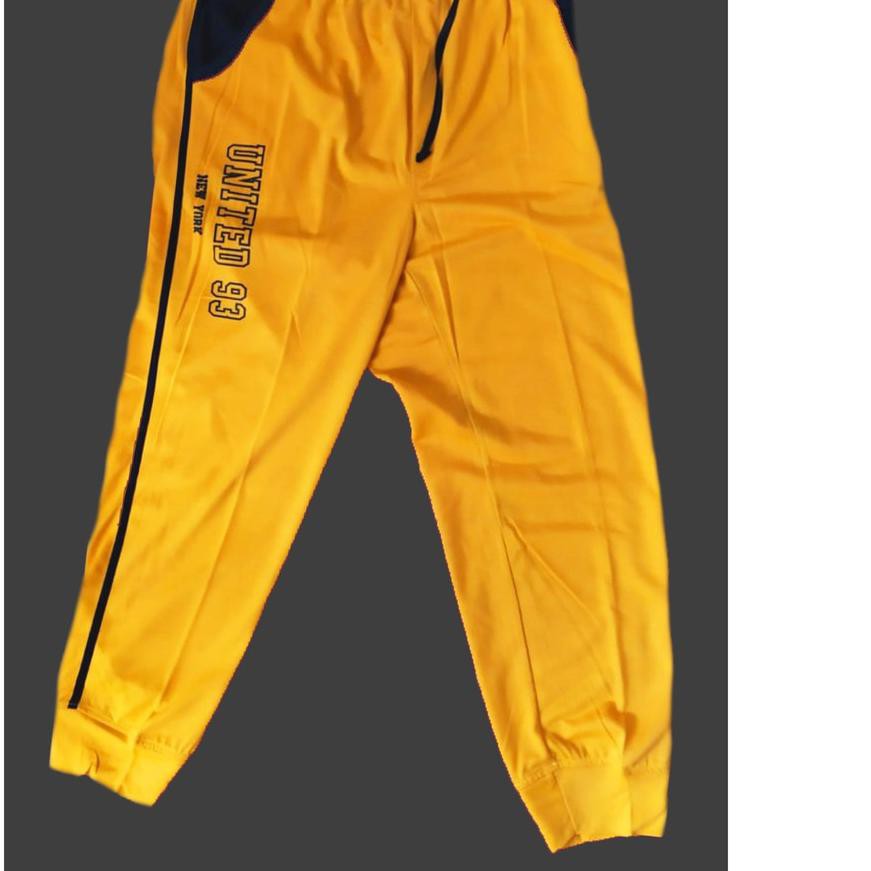 ❤ 2.2 ❤ Kualitas Terjamin CELANA TRAINING JOGGER PRIA WANITA MURAH || KUNING LIST HITAM || ALASKA SP