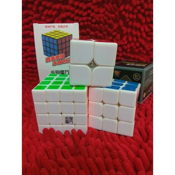 P 7 PROMO Paket Rubik WHITEBASE 2x2 Rubik 3x3 Rubik 4x4 - Rubik Yongjun