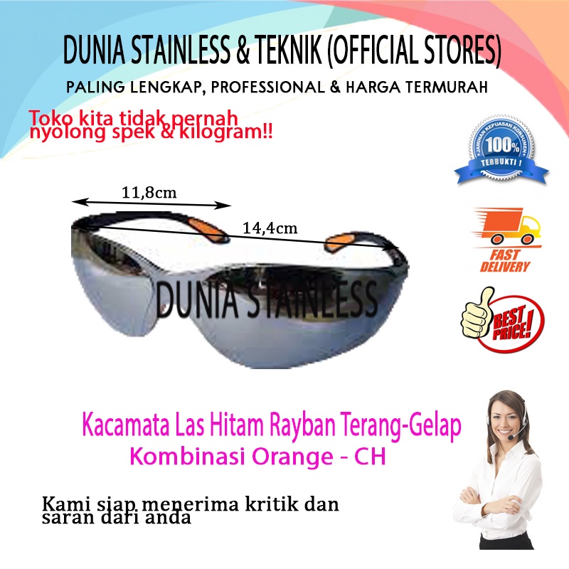 Kacamata Las Hitam Ryben Terang-Gelap