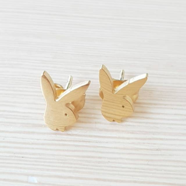 Anting Tusuk Rabbit Titanium Gold Import