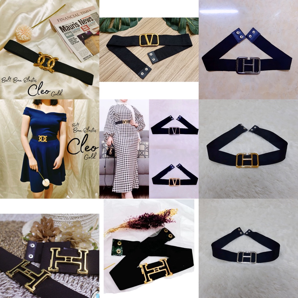 BELT V BELT H KARET STRECHT MELAR IKAT PINGGANG FASHION WANITA