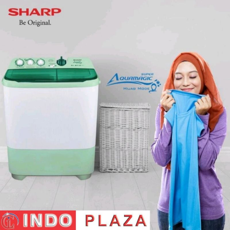 MESIN CUCI 2 Tabung SHARP ES-T1070SJ 9 Kg / 9Kg HIJAB MODE + LOW WATT