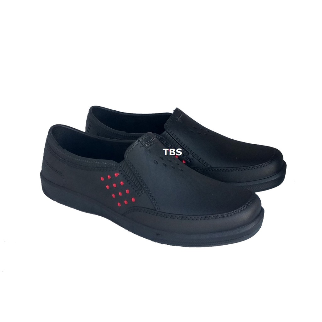 TBS Sepatu Karet Pria Warna Hitam SlipOn ABN Keren