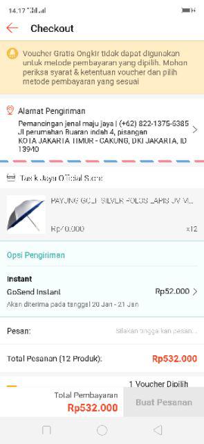 Payung Golf Silver Promosi / Penting Baca Deskripsi