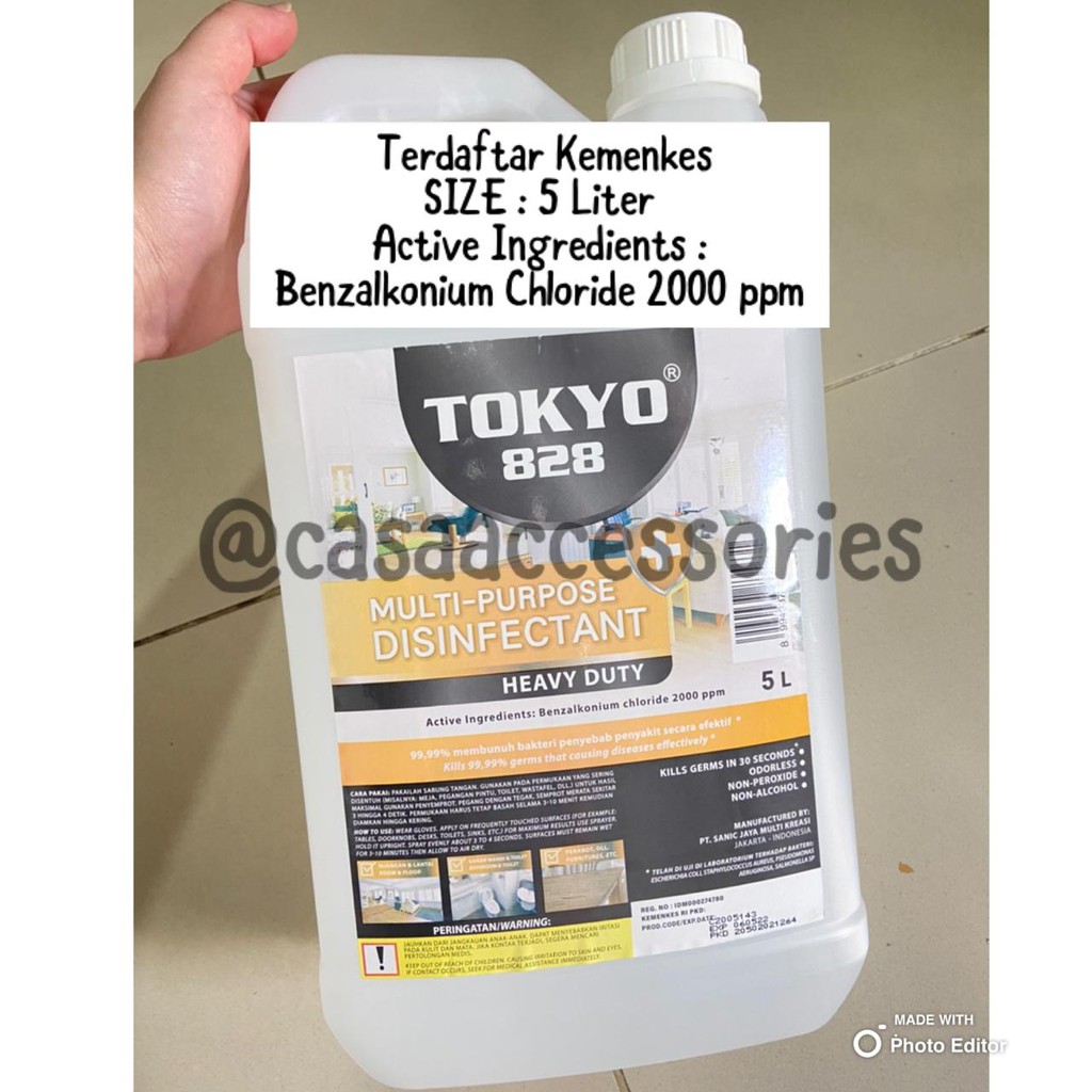 TOKYO 828 Multi Purpose Disinfectant Spray 5 Liter 5L - Disinfektan Cair