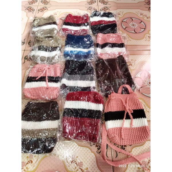 tas selempang rajut serut murah tas anak dewasa perempuan murah tas hp handphone murah
