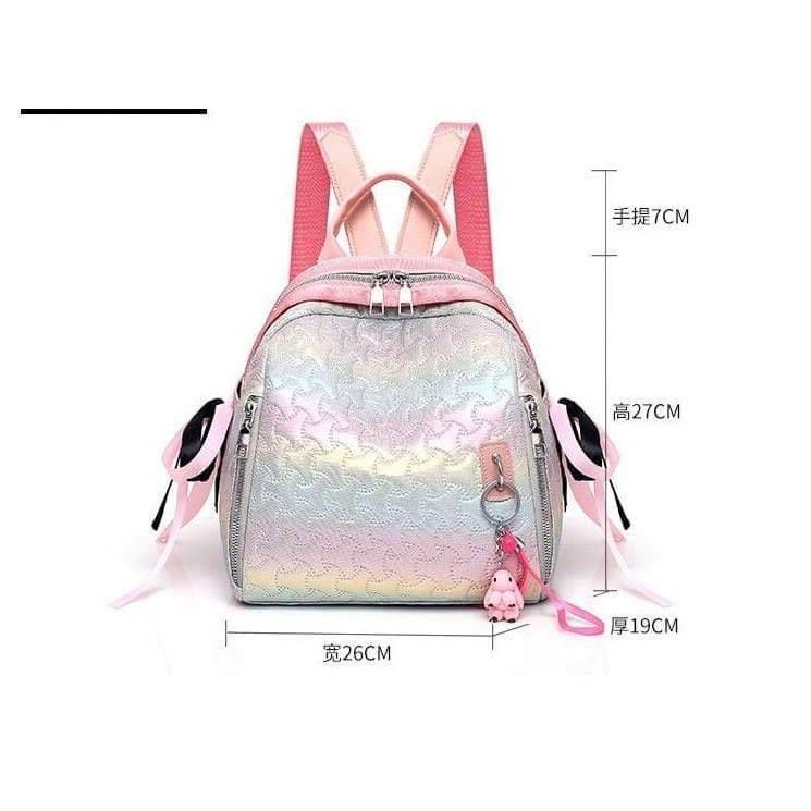 GI 6521 RISCE TAS RANSEL MERMAID PUTRI DUYUNG MOTIF KULIT IKAN IMPORT BQ 2246 LT 1376 EL 788 GT 1299