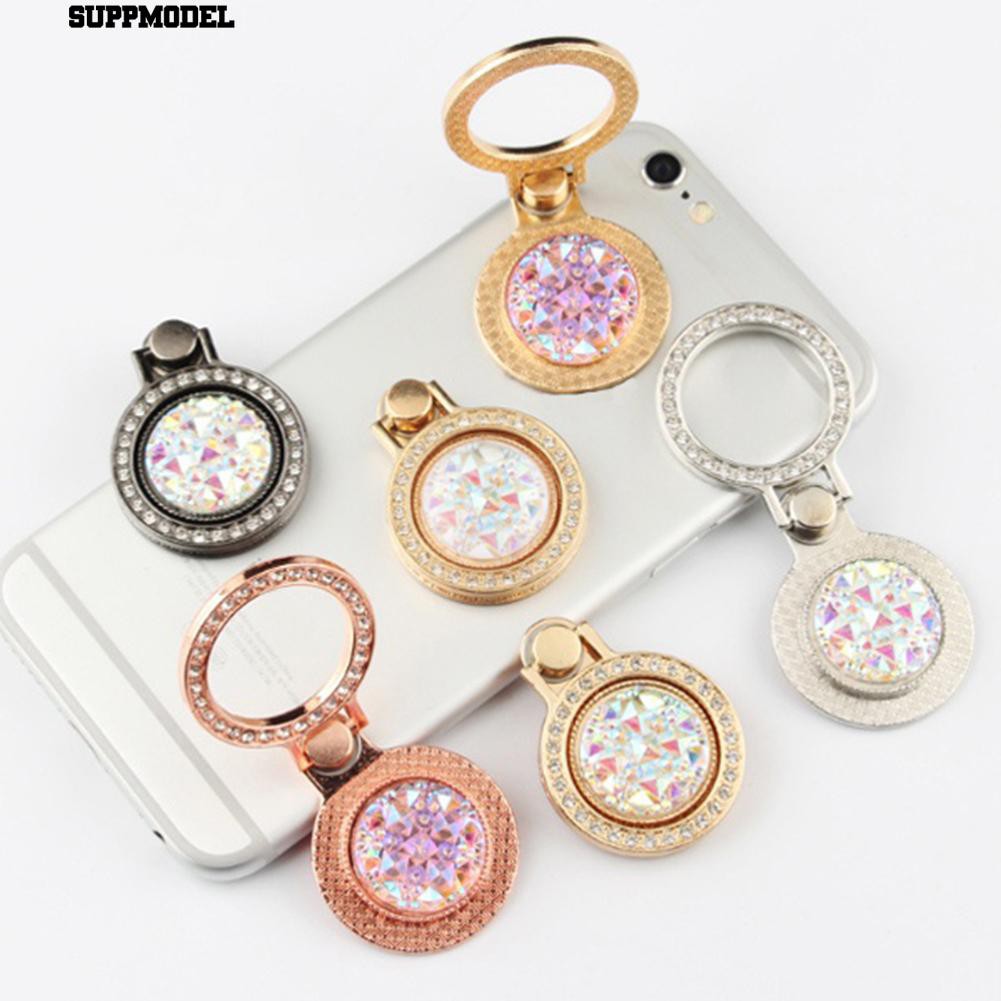 Mode Shiny Rhinestone Phone Ring Stand Finger Holder Gift untuk iPhone iPad