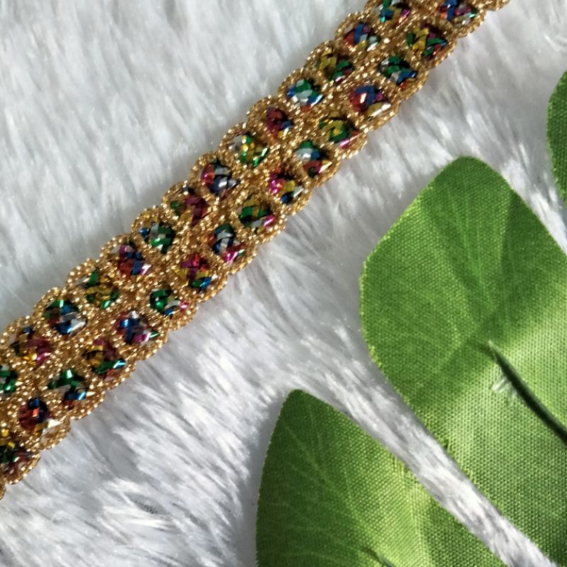 Renda Baju Kebaya Gold Emas Metalik Lebar