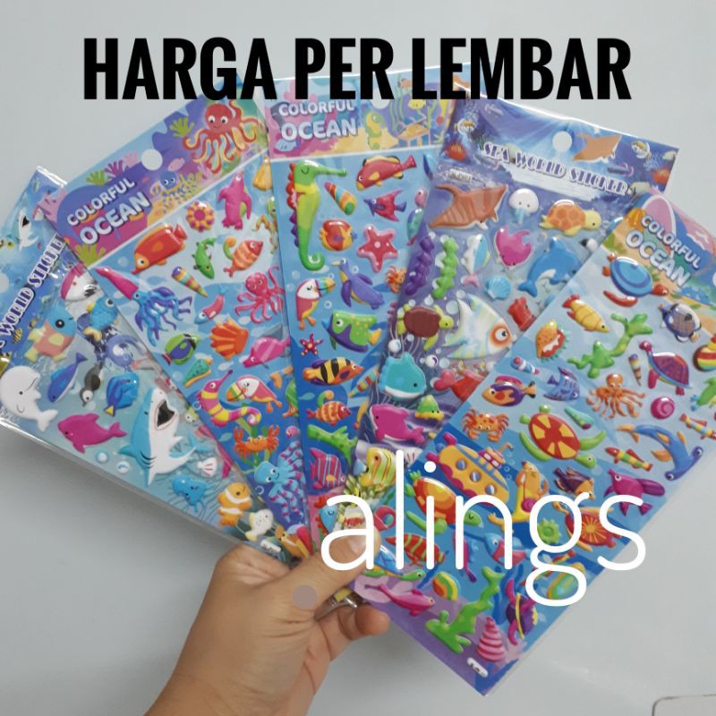 Sea Animal Fish Stickers Dekorasi Gambar Stiker Scrapbook Motif Hewan Laut