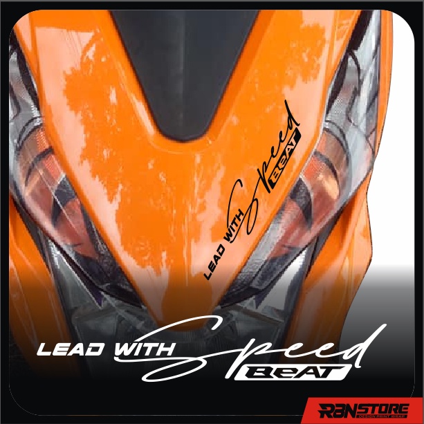 V.2 LEAD WITH SPEED STIKER VARIASI MOTOR HONDA VARIO, PCX, BEAT, CBR CUTTING STICKER SIGNATURE VERSI 2 HOLOGRAM DAN WARNA SOLID