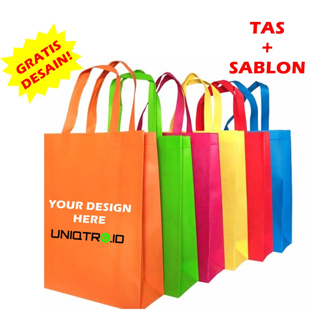 

Goodie Bag Sablon, Lipat Samping Alas Bawah 35x46x12 Tas Spunbond