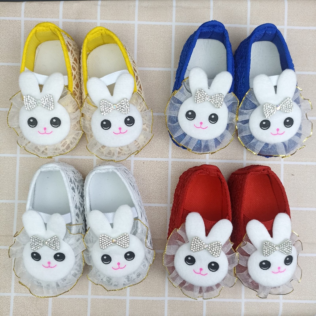 mandirishoestore-SEPATU PREWALKER ANAK PEREMPUAN BONEKA KELINCI 0-12 BULAN FPY12