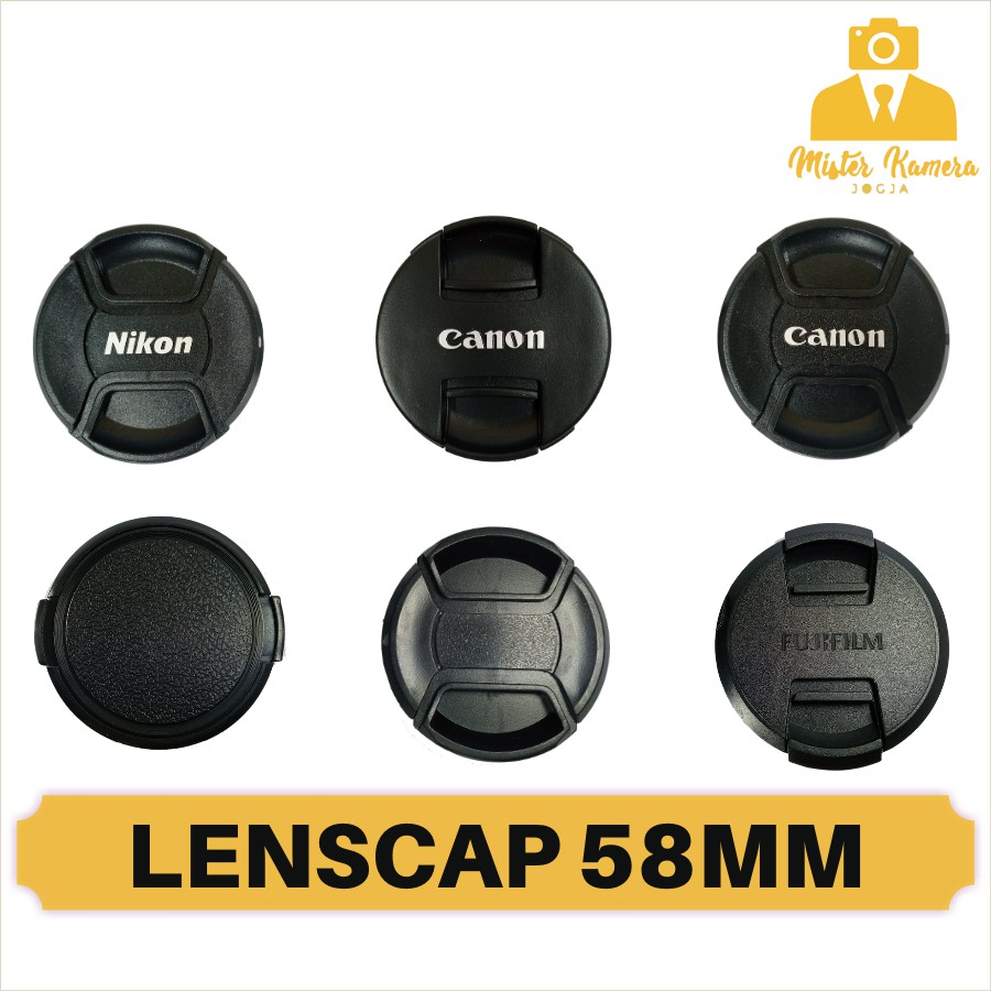 Lens Cap 58mm Lenscap 58 mm Tutup Lensa Kamera Vintage Canon Ori Sony Canon Nikon Fujifilm Olympus