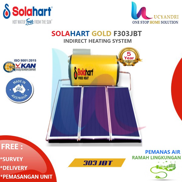 Solahart GOLD Indirect Heating F 303 JBT | Pemanas Air Matahari