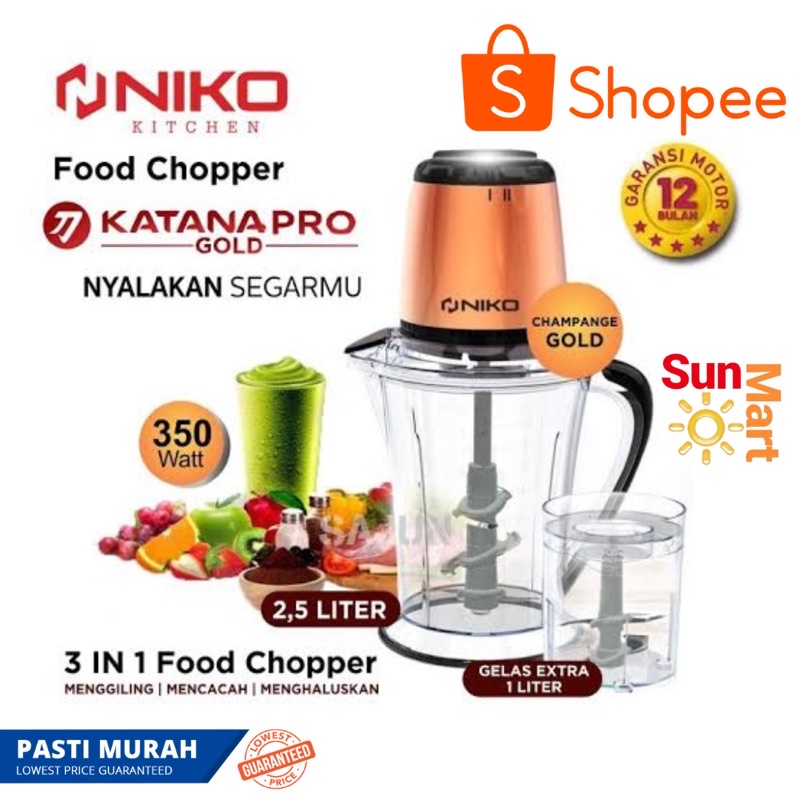 Food Chopper Niko Katana Gold 2,5 Liter / Penggiling Daging Niko