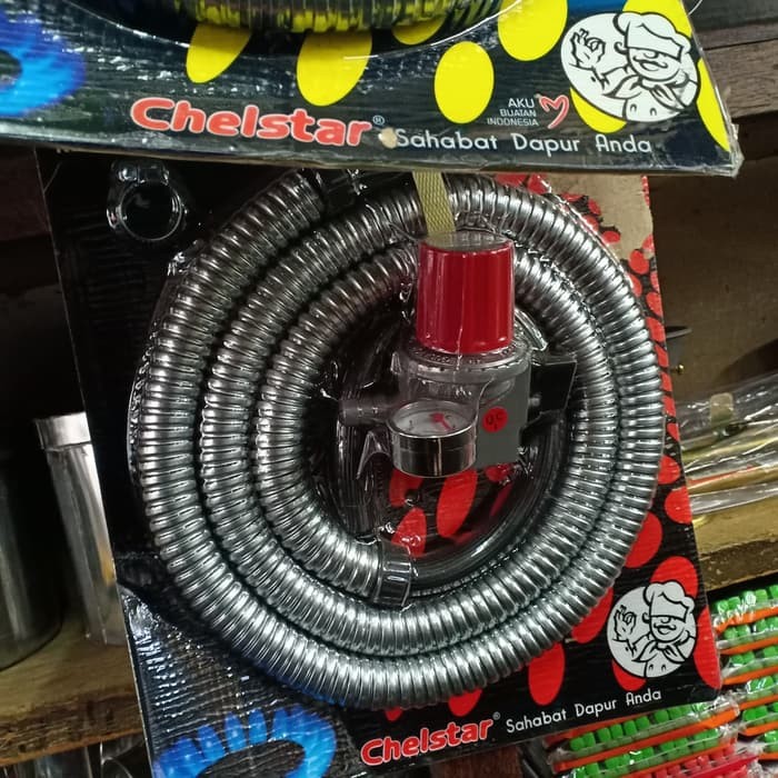 Chelstar ,  Hp 333G  , Selang ORANGE +  Regulator  Gas  High Pressure , Tekanan Tinggi ,  Meter