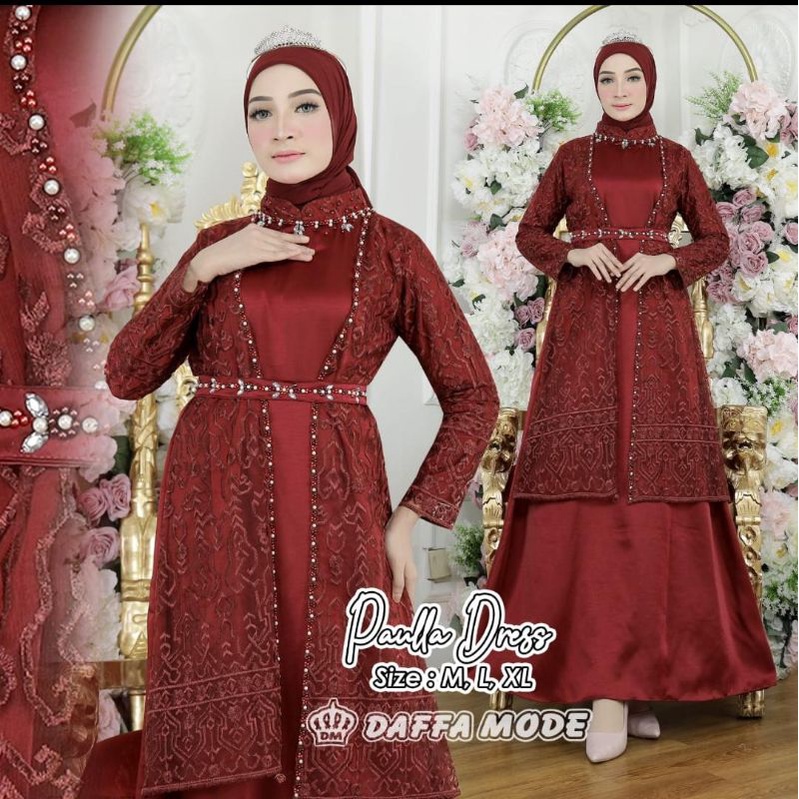 Kebaya Dress Paula / Gamis Kebaya Modern / Dress Kondangan / Baju Kebaya Bridesmaid / Kebaya Muslimah / Kebaya Pesta / Wisuda / Kebaya / Gamis