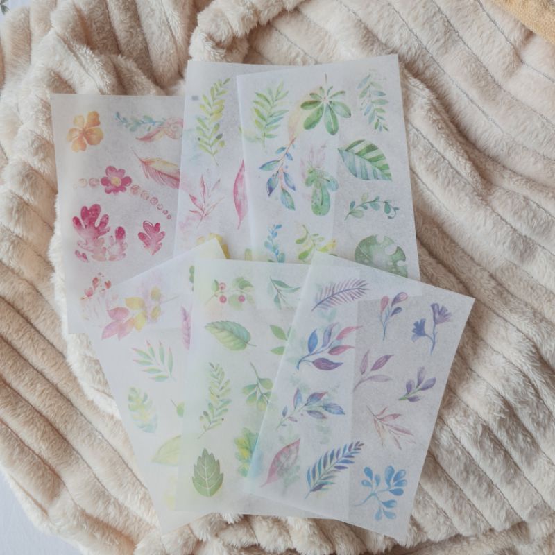 

Vintage Floral Flower Traveler Notebook Sticker Set Deco Stickers Washi Bujo Journaling Journal Stiker Diary Planner Shabby Chic Leaf Leaves Decoration
