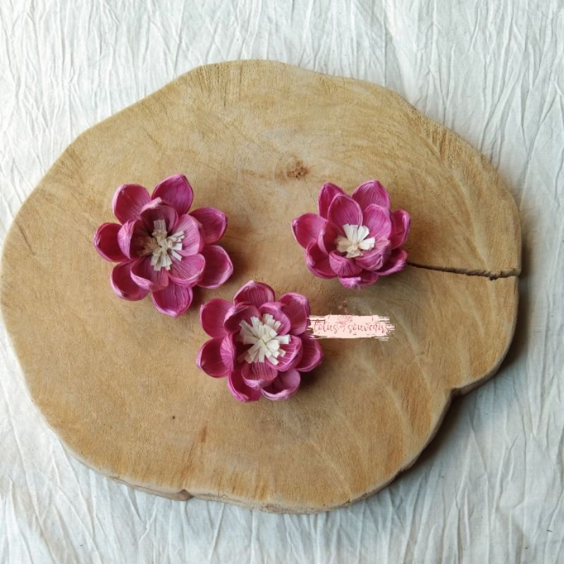 Bunga klobot krisan putih | bunga klobot jagung | Bunga artificial | bunga klobot-Pink