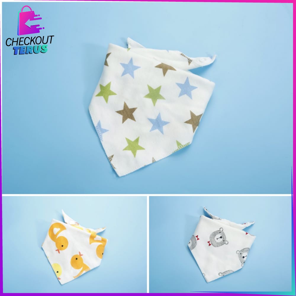 CT P34 Celemek Makan Bayi Celemek Lucu Sleber Segitiga Baby Bibs Slabber Bayi Celemek Sleber Air Liur Murah Bayi Celemek Lucu Bayi