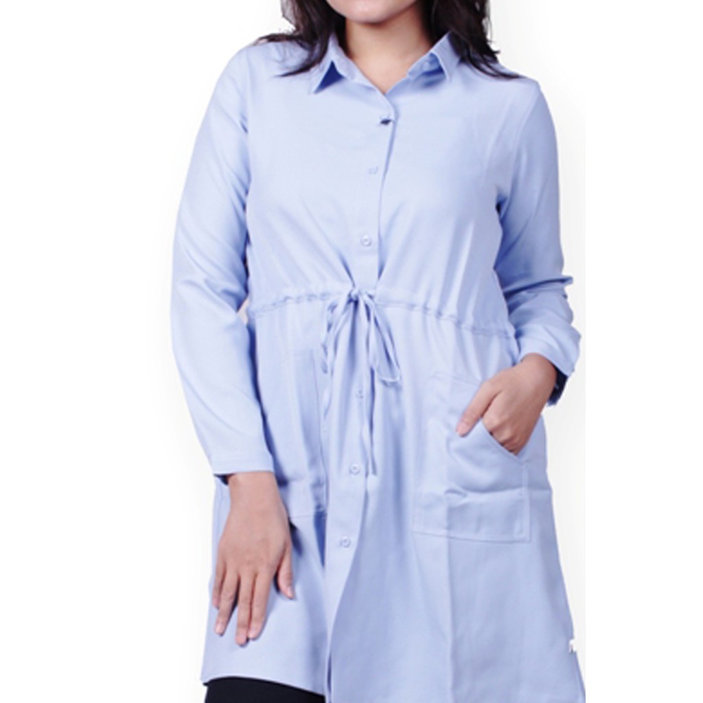 Emba Ladies-Mona Blouse Wanita Warna Biru
