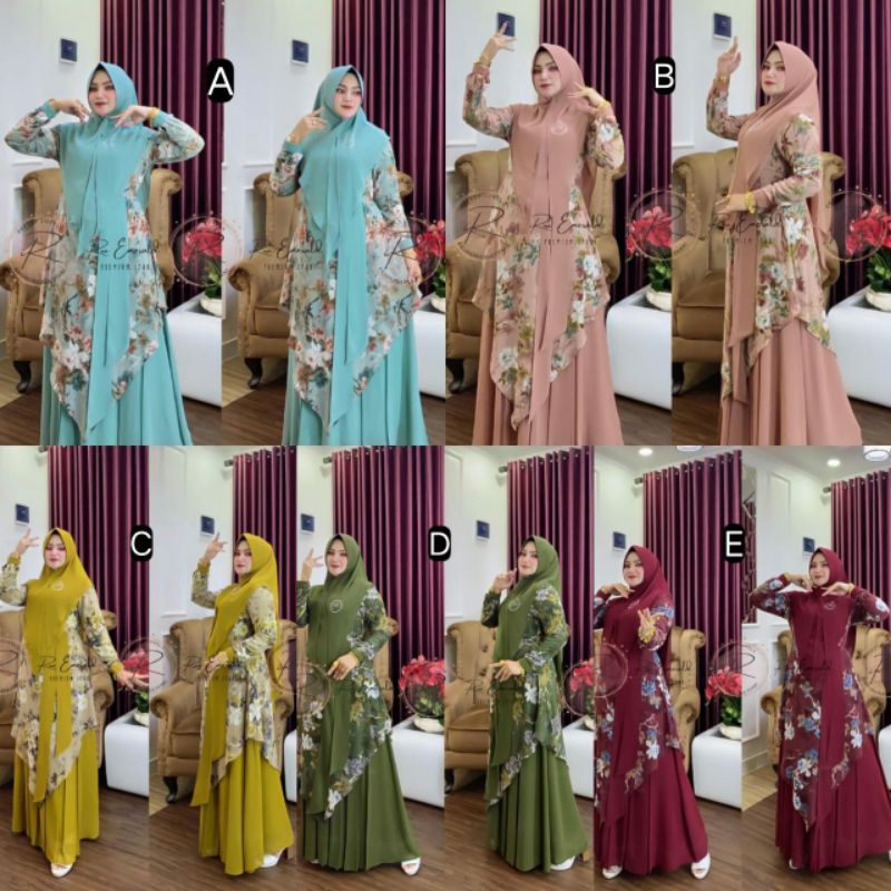 SET SYARI AURORA VOL 7 BY IRNA GALLERY GAMIS SYARI ORIGINAL GAMIS SYARI PREMIUM BAJU SYARI