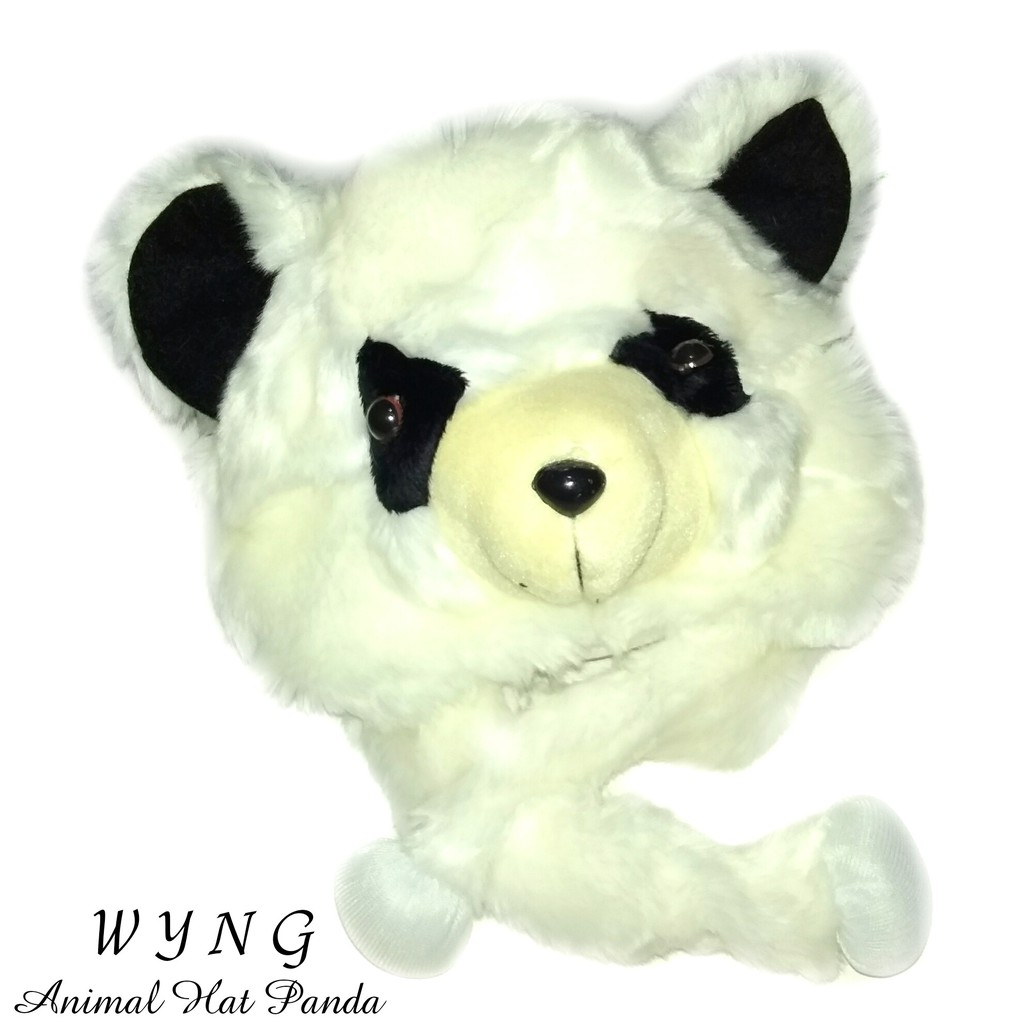 Animal Hat Panda Senyum Topi Bulu Boneka Dewasa Dan Anak Hewan