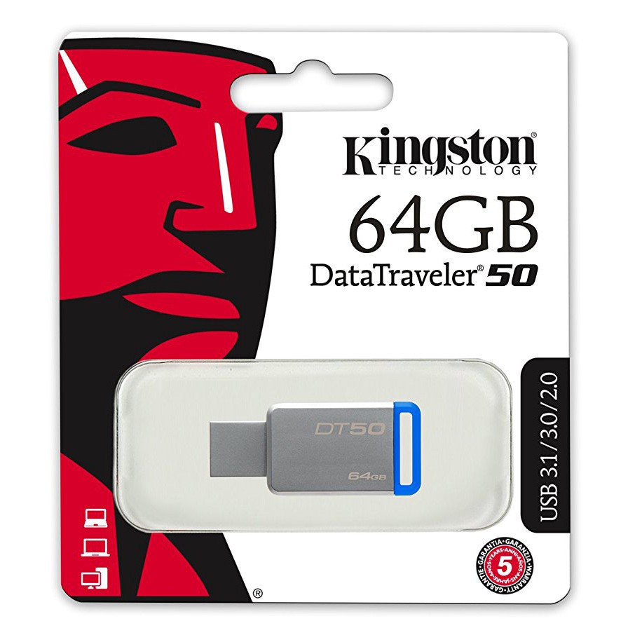 FLASHDISK KINGSTON DT50 64GB Support USB2.0 USB3.0