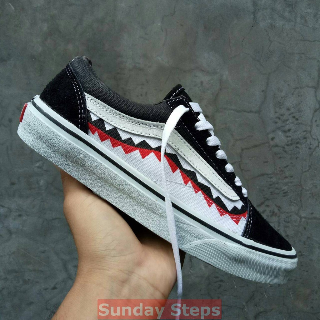sepatu vans bape shark