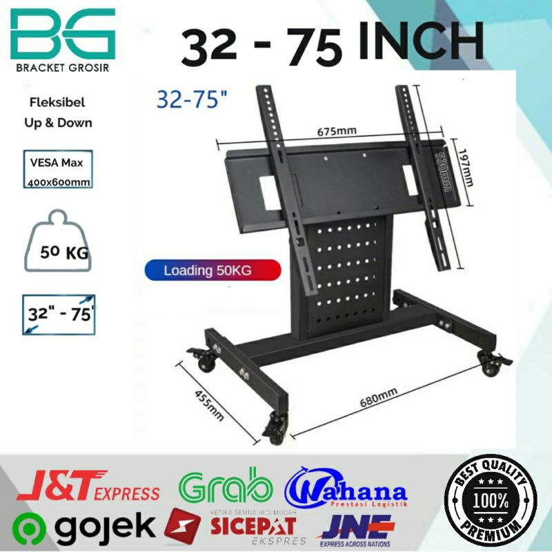 BRACKET STAND TV /BRACKET TV STAND/STAND TV/STANDING TV  UTK DI PANGGUNG DAN MEETING ROOM 32-75 INCH