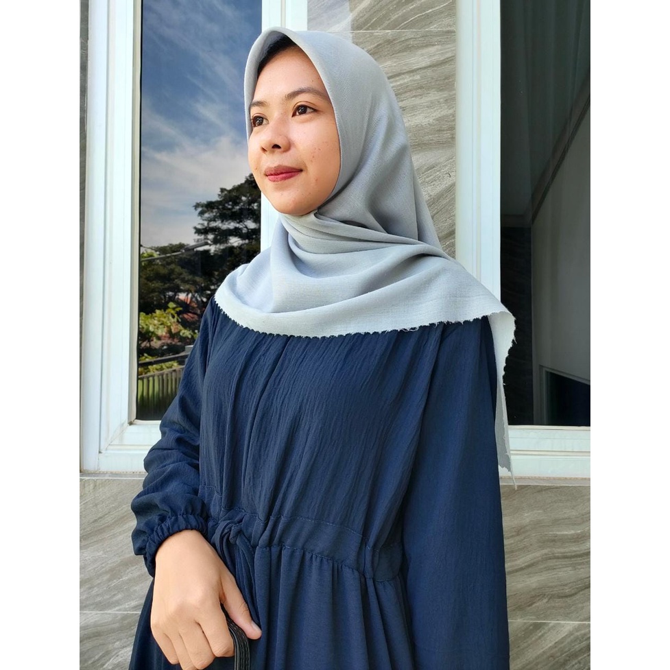 Dress gamis Adisa S-XXXL crinkle airflow polos susun terlaris