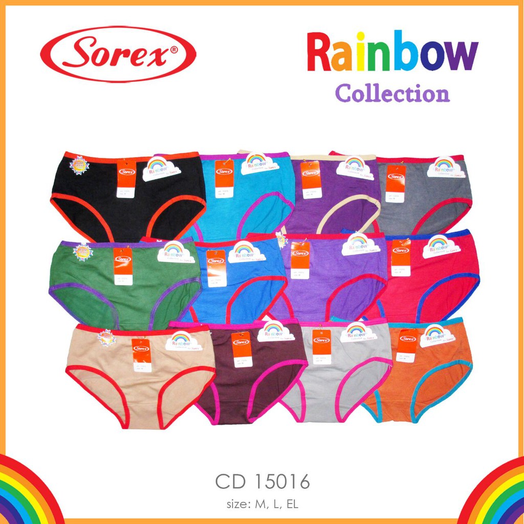 Celana dalam Wanita Basic 15016 Sorex rainbow