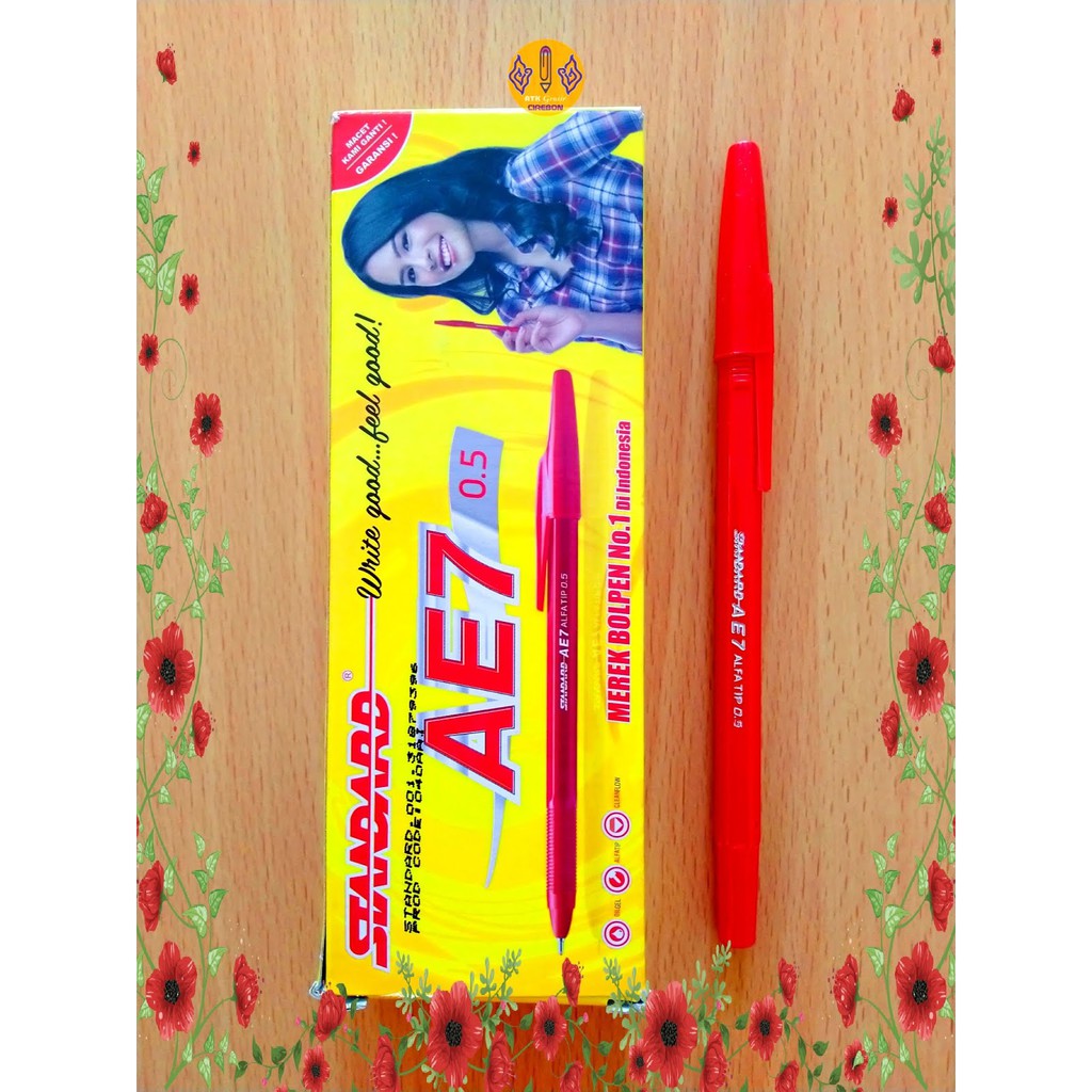 

Pulpen Pena Ball Pen Standard AE-7 Opaque Merah 0,5 mm
