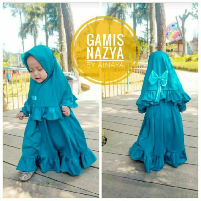 Set Pakaian Muslim Gamis Anak Perempuan Batita Nazya Series - Ainaya