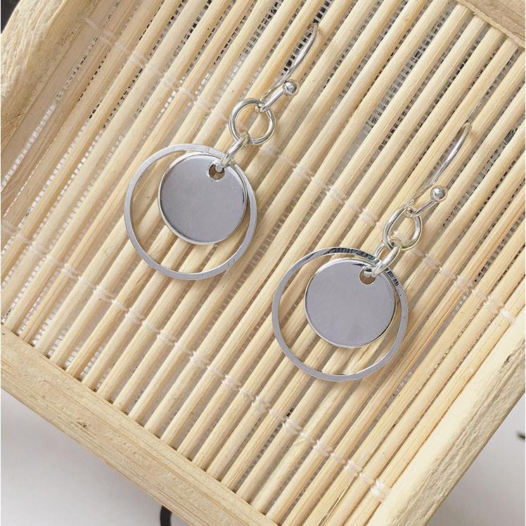 ➰CKK➰ Anting Gantung FA53 Panjang Model Bulat Bahan Metal Vintage Untuk Wanita