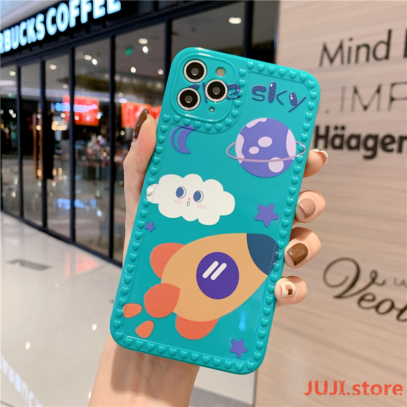 Lovely little girl Love Heart Camera Protection Candy Color Glossy Soft TPU Phone Case iPhone 12 11 Pro Max 7 8 Plus X XS MAX XR