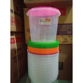 toples plastik uk 16 liter( tempat kerupuk) merek clio / sunrise / toples 16 liter/ toples plastik/