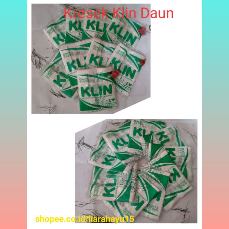 kresek klin ecer motif daun 28 isi 50 lembar kresek putih kuat lucu cantik murah TUBAN TBN