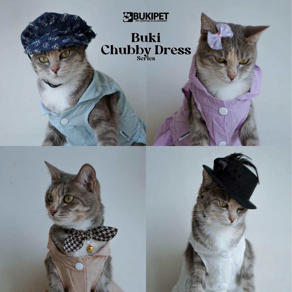 baju kucing anjing kelinci monyet lucu murah aksesoris hewan kecil - BUKI CHUBBY DRESS