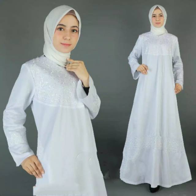 Gamis Putih / Baju Gamis Putih / Gamis Putih Wanita Variasi
