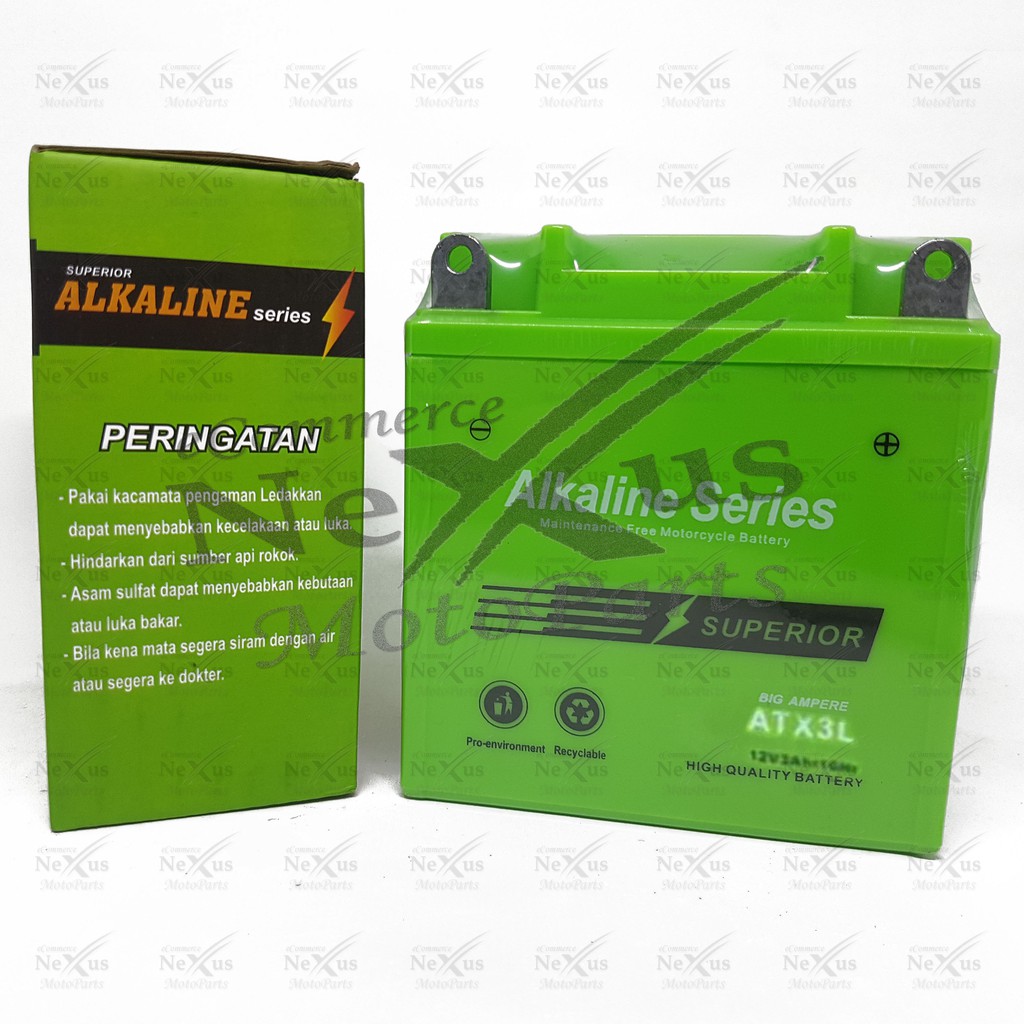Aki Motor Grandcell Alkaline ATX3L GM3 GM3-3B YB3L YB3L-A YB3L-B ATX3F 12V 3Ah RXK RX King NSR