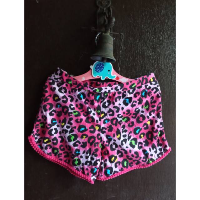 Celana pendek anak perempuan motif macan pink