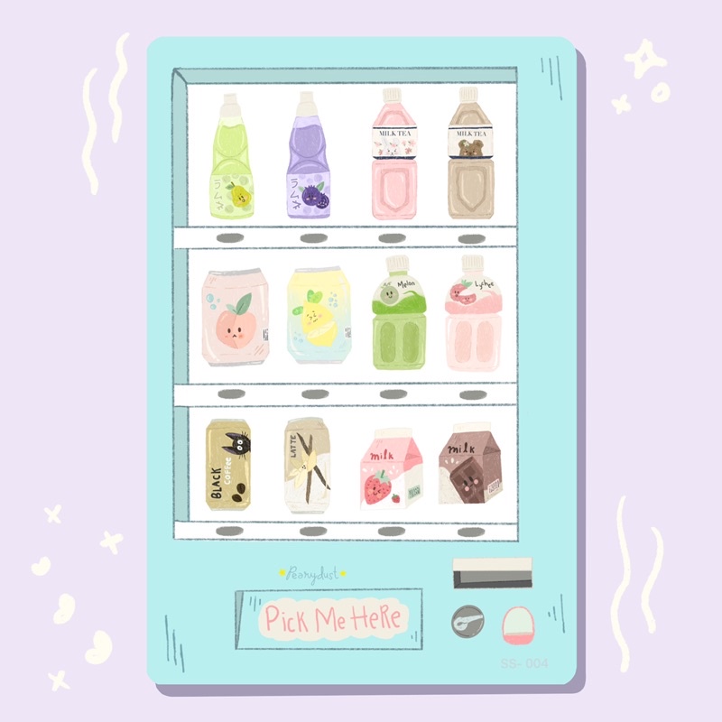 

Pearydust mini sticker sheet - vending machine